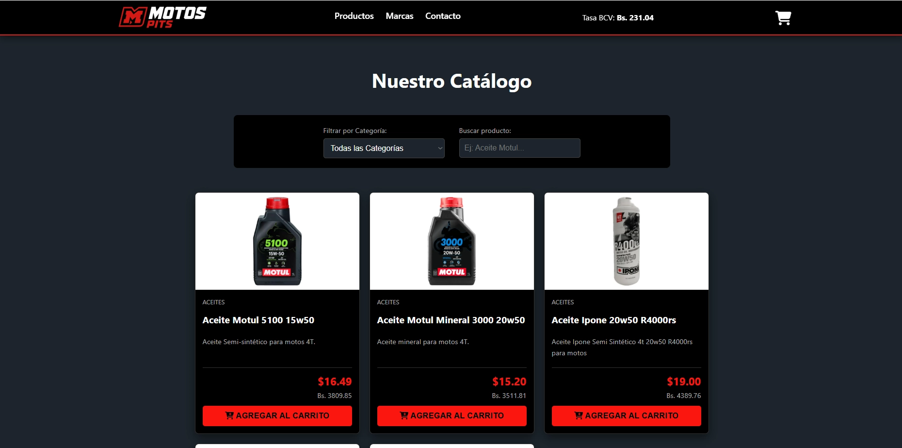 Tienda Online de Repuestos de Motos
